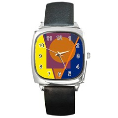 Geometric abstract desing Square Metal Watch