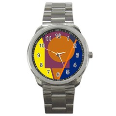 Geometric abstract desing Sport Metal Watch