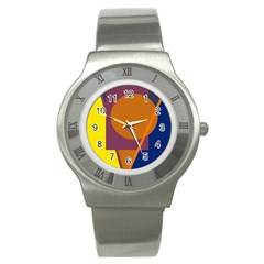 Geometric abstract desing Stainless Steel Watch