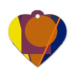 Geometric abstract desing Dog Tag Heart (One Side) Front