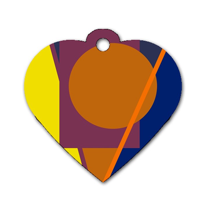 Geometric abstract desing Dog Tag Heart (One Side)