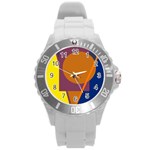 Geometric abstract desing Round Plastic Sport Watch (L) Front