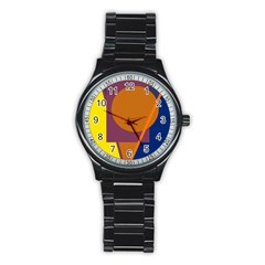 Geometric abstract desing Stainless Steel Round Watch