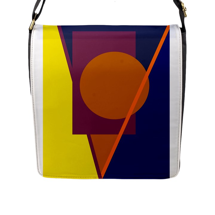 Geometric abstract desing Flap Messenger Bag (L) 