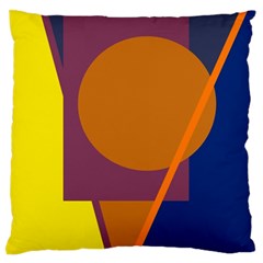 Geometric Abstract Desing Large Flano Cushion Case (two Sides) by Valentinaart