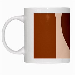 Brown Geometric Design White Mugs by Valentinaart