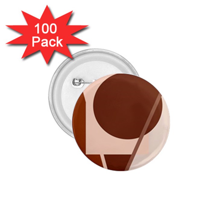 Brown geometric design 1.75  Buttons (100 pack) 