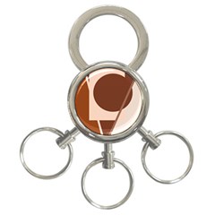 Brown Geometric Design 3-ring Key Chains by Valentinaart