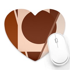 Brown Geometric Design Heart Mousepads by Valentinaart