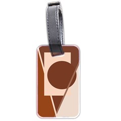 Brown Geometric Design Luggage Tags (two Sides) by Valentinaart