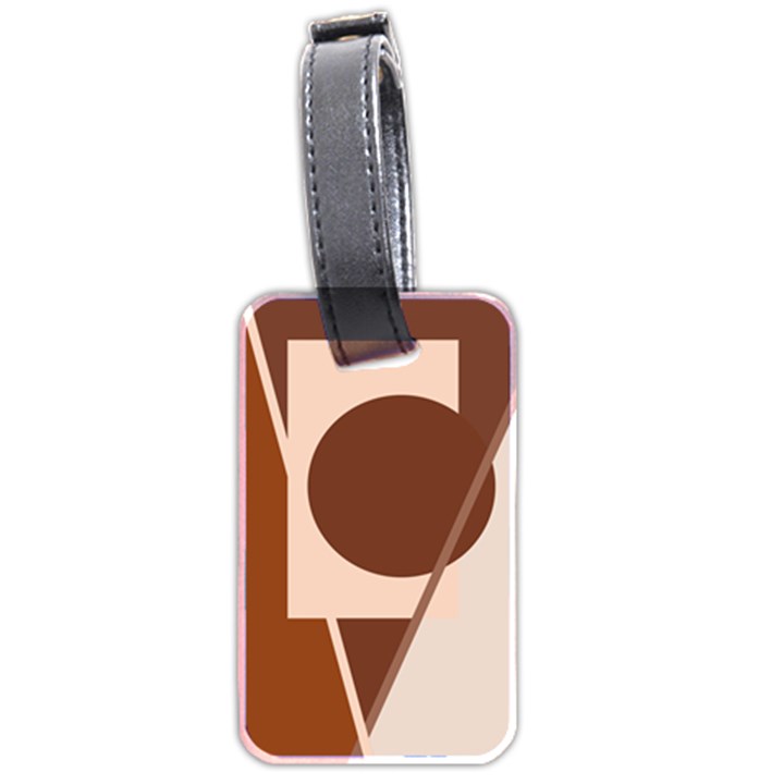 Brown geometric design Luggage Tags (Two Sides)