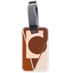 Brown geometric design Luggage Tags (Two Sides) Back