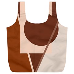 Brown Geometric Design Full Print Recycle Bags (l)  by Valentinaart