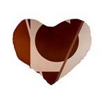 Brown geometric design Standard 16  Premium Flano Heart Shape Cushions Back