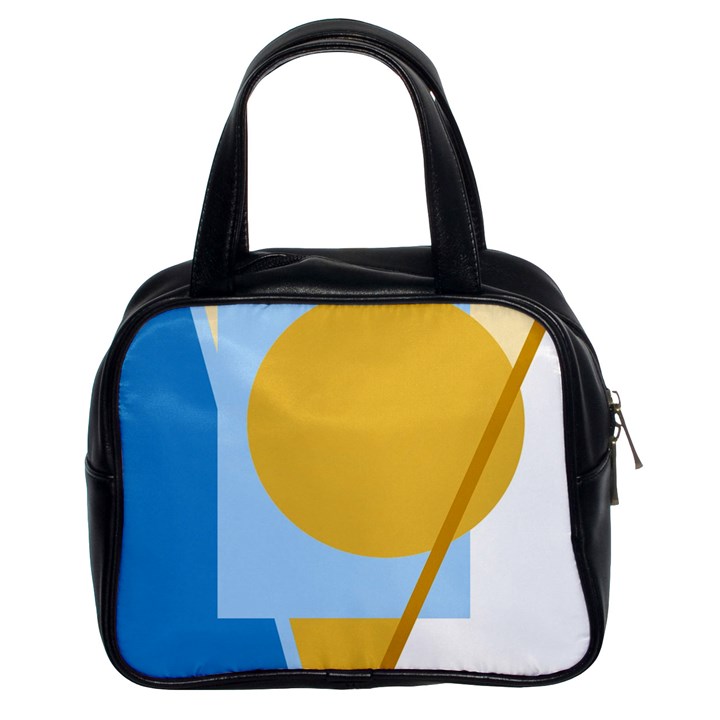 Blue and yellow abstract design Classic Handbags (2 Sides)