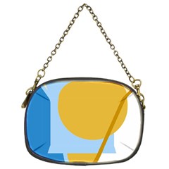 Blue And Yellow Abstract Design Chain Purses (one Side)  by Valentinaart