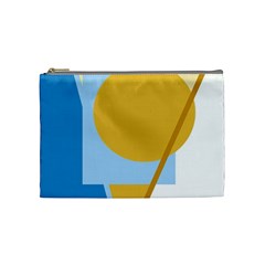 Blue And Yellow Abstract Design Cosmetic Bag (medium)  by Valentinaart