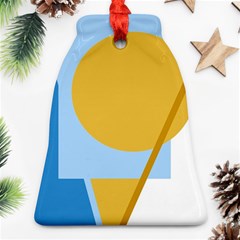 Blue And Yellow Abstract Design Ornament (bell)  by Valentinaart