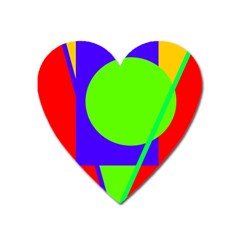 Colorful Geometric Design Heart Magnet by Valentinaart