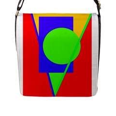 Colorful Geometric Design Flap Messenger Bag (l)  by Valentinaart