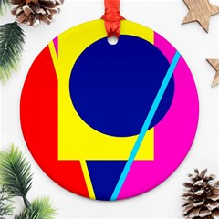 Colorful geometric design Ornament (Round) 