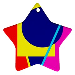 Colorful Geometric Design Ornament (star)  by Valentinaart