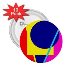 Colorful geometric design 2.25  Buttons (10 pack) 