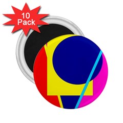 Colorful geometric design 2.25  Magnets (10 pack) 