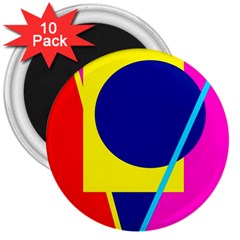 Colorful geometric design 3  Magnets (10 pack) 