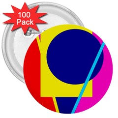 Colorful geometric design 3  Buttons (100 pack) 