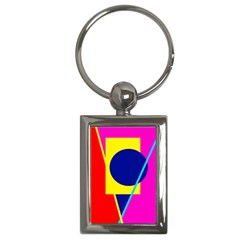 Colorful geometric design Key Chains (Rectangle) 