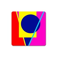 Colorful geometric design Square Magnet