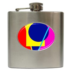 Colorful geometric design Hip Flask (6 oz)