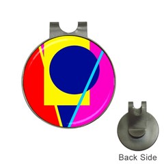 Colorful geometric design Hat Clips with Golf Markers