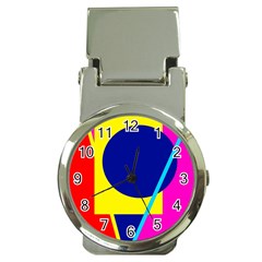 Colorful geometric design Money Clip Watches