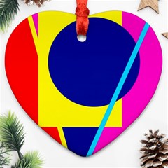 Colorful geometric design Heart Ornament (2 Sides)