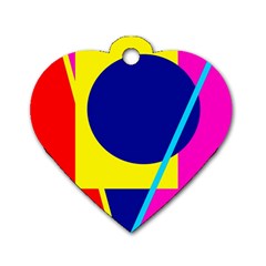 Colorful geometric design Dog Tag Heart (Two Sides)