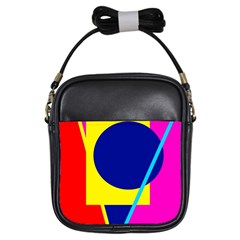 Colorful Geometric Design Girls Sling Bags by Valentinaart