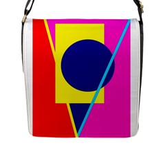 Colorful geometric design Flap Messenger Bag (L) 