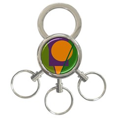 Green And Orange Geometric Design 3-ring Key Chains by Valentinaart