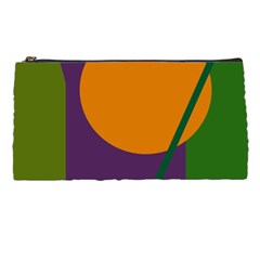 Green And Orange Geometric Design Pencil Cases