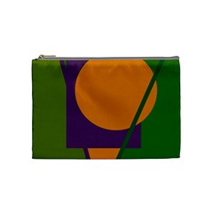 Green And Orange Geometric Design Cosmetic Bag (medium)  by Valentinaart