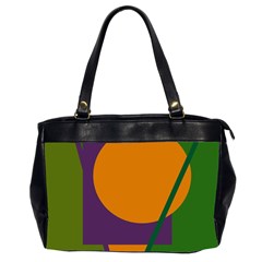 Green And Orange Geometric Design Office Handbags (2 Sides)  by Valentinaart