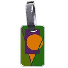 Green And Orange Geometric Design Luggage Tags (two Sides) by Valentinaart