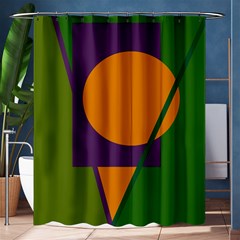 Green And Orange Geometric Design Shower Curtain 60  X 72  (medium)  by Valentinaart