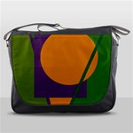 Green and orange geometric design Messenger Bags Front