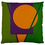 Green and orange geometric design Large Cushion Case (One Side) Front