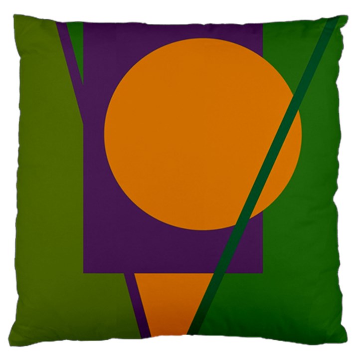 Green and orange geometric design Large Cushion Case (One Side)