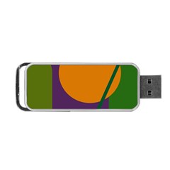 Green And Orange Geometric Design Portable Usb Flash (two Sides) by Valentinaart