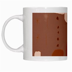 Brown Abstract Design White Mugs by Valentinaart